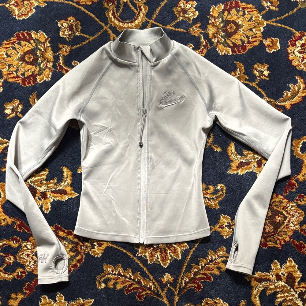 Women's Gray cropped Full-Zip Jacket